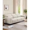 imageAmada 89 Sofa 3 Seater Sofa Couch for Living Room Modern Sofa with Deep Seats amp Wide Armrests Comfy Couch with Removable Washable Covers amp Linen Fabric Easy AssemblyWhite