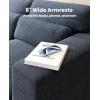 imageAmada 89 Sofa 3 Seater Sofa Couch for Living Room Modern Sofa with Deep Seats amp Wide Armrests Comfy Couch with Removable Washable Covers amp Linen Fabric Easy AssemblyBlue