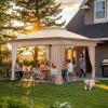 imageAmada 12x12 Pop Up Canopy  Center Lock One Push Instant Setup Wheeled Gazebo Outdoor Canopy Beach Tent with STONGo Bag 8 Stakes amp 4 Sand Bags 3Height Adjustable Shade Shelter 12x12ft Blue13x13Khaki