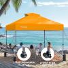 imageAmada 12x12 Pop Up Canopy  Center Lock One Push Instant Setup Wheeled Gazebo Outdoor Canopy Beach Tent with STONGo Bag 8 Stakes amp 4 Sand Bags 3Height Adjustable Shade Shelter 12x12ft BlueOrange