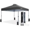 imageAmada 12x12 Pop Up Canopy  Center Lock One Push Instant Setup Wheeled Gazebo Outdoor Canopy Beach Tent with STONGo Bag 8 Stakes amp 4 Sand Bags 3Height Adjustable Shade Shelter 12x12ft BlueGray