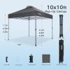 imageAmada 12x12 Pop Up Canopy  Center Lock One Push Instant Setup Wheeled Gazebo Outdoor Canopy Beach Tent with STONGo Bag 8 Stakes amp 4 Sand Bags 3Height Adjustable Shade Shelter 12x12ft BlueGray