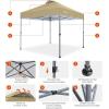 imageAmada 12x12 Pop Up Canopy  Center Lock One Push Instant Setup Wheeled Gazebo Outdoor Canopy Beach Tent with STONGo Bag 8 Stakes amp 4 Sand Bags 3Height Adjustable Shade Shelter 12x12ft BlueKhaki