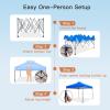 imageAmada 12x12 Pop Up Canopy  Center Lock One Push Instant Setup Wheeled Gazebo Outdoor Canopy Beach Tent with STONGo Bag 8 Stakes amp 4 Sand Bags 3Height Adjustable Shade Shelter 12x12ft BlueBlue