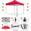imageAmada 12x12 Pop Up Canopy  Center Lock One Push Instant Setup Wheeled Gazebo Outdoor Canopy Beach Tent with STONGo Bag 8 Stakes amp 4 Sand Bags 3Height Adjustable Shade Shelter 12x12ft BlueRed