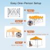 imageAmada 12x12 Pop Up Canopy  Center Lock One Push Instant Setup Wheeled Gazebo Outdoor Canopy Beach Tent with STONGo Bag 8 Stakes amp 4 Sand Bags 3Height Adjustable Shade Shelter 12x12ft BlueOrange