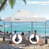 imageAmada 12x12 Pop Up Canopy  Center Lock One Push Instant Setup Wheeled Gazebo Outdoor Canopy Beach Tent with STONGo Bag 8 Stakes amp 4 Sand Bags 3Height Adjustable Shade Shelter 12x12ft BlueWhite