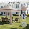 imageAmada 12x12 Pop Up Canopy  Center Lock One Push Instant Setup Wheeled Gazebo Outdoor Canopy Beach Tent with STONGo Bag 8 Stakes amp 4 Sand Bags 3Height Adjustable Shade Shelter 12x12ft Blue13x13Khaki