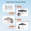 imageAmada 12x12 Pop Up Canopy  Center Lock One Push Instant Setup Wheeled Gazebo Outdoor Canopy Beach Tent with STONGo Bag 8 Stakes amp 4 Sand Bags 3Height Adjustable Shade Shelter 12x12ft BlueGray