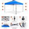 imageAmada 12x12 Pop Up Canopy  Center Lock One Push Instant Setup Wheeled Gazebo Outdoor Canopy Beach Tent with STONGo Bag 8 Stakes amp 4 Sand Bags 3Height Adjustable Shade Shelter 12x12ft BlueBlue