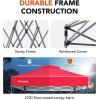 imageAmada 12x12 Pop Up Canopy  Center Lock One Push Instant Setup Wheeled Gazebo Outdoor Canopy Beach Tent with STONGo Bag 8 Stakes amp 4 Sand Bags 3Height Adjustable Shade Shelter 12x12ft BlueRed