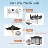 imageAmada 12x12 Pop Up Canopy  Center Lock One Push Instant Setup Wheeled Gazebo Outdoor Canopy Beach Tent with STONGo Bag 8 Stakes amp 4 Sand Bags 3Height Adjustable Shade Shelter 12x12ft Blue13x13Grey
