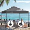 imageAmada 12x12 Pop Up Canopy  Center Lock One Push Instant Setup Wheeled Gazebo Outdoor Canopy Beach Tent with STONGo Bag 8 Stakes amp 4 Sand Bags 3Height Adjustable Shade Shelter 12x12ft BlueGray
