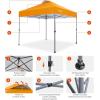 imageAmada 12x12 Pop Up Canopy  Center Lock One Push Instant Setup Wheeled Gazebo Outdoor Canopy Beach Tent with STONGo Bag 8 Stakes amp 4 Sand Bags 3Height Adjustable Shade Shelter 12x12ft BlueOrange