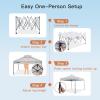 imageAmada 12x12 Pop Up Canopy  Center Lock One Push Instant Setup Wheeled Gazebo Outdoor Canopy Beach Tent with STONGo Bag 8 Stakes amp 4 Sand Bags 3Height Adjustable Shade Shelter 12x12ft BlueWhite
