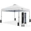 imageAmada 12x12 Pop Up Canopy  Center Lock One Push Instant Setup Wheeled Gazebo Outdoor Canopy Beach Tent with STONGo Bag 8 Stakes amp 4 Sand Bags 3Height Adjustable Shade Shelter 12x12ft BlueWhite