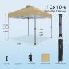 imageAmada 12x12 Pop Up Canopy  Center Lock One Push Instant Setup Wheeled Gazebo Outdoor Canopy Beach Tent with STONGo Bag 8 Stakes amp 4 Sand Bags 3Height Adjustable Shade Shelter 12x12ft BlueKhaki