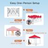 imageAmada 12x12 Pop Up Canopy  Center Lock One Push Instant Setup Wheeled Gazebo Outdoor Canopy Beach Tent with STONGo Bag 8 Stakes amp 4 Sand Bags 3Height Adjustable Shade Shelter 12x12ft BlueRed