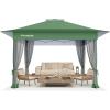 imageAmada 12x12 Pop Up Canopy  Center Lock One Push Instant Setup Wheeled Gazebo Outdoor Canopy Beach Tent with STONGo Bag 8 Stakes amp 4 Sand Bags 3Height Adjustable Shade Shelter 12x12ft Blue13x13Green