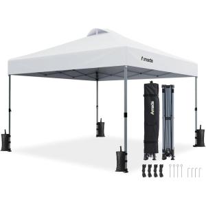 imageAmada 12x12 Pop Up Canopy  Center Lock One Push Instant Setup Wheeled Gazebo Outdoor Canopy Beach Tent with STONGo Bag 8 Stakes amp 4 Sand Bags 3Height Adjustable Shade Shelter 12x12ft BlueWhite