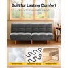 image:imageAMADA HOMEFURNISHING 65 Loveseat Sofa Convertible Futon Couch with Adjustable Backrest Ergonomic Sleeper Sofa Bed Recliner with Corduroy Fabric for Apartment Living Room Office WhiteGrey