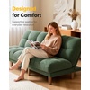 image:imageAMADA HOMEFURNISHING 65 Loveseat Sofa Convertible Futon Couch with Adjustable Backrest Ergonomic Sleeper Sofa Bed Recliner with Corduroy Fabric for Apartment Living Room Office WhiteGreen