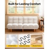 image:imageAMADA HOMEFURNISHING 65 Loveseat Sofa Convertible Futon Couch with Adjustable Backrest Ergonomic Sleeper Sofa Bed Recliner with Corduroy Fabric for Apartment Living Room Office WhiteWhite