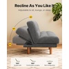 image:imageAMADA HOMEFURNISHING 65 Loveseat Sofa Convertible Futon Couch with Adjustable Backrest Ergonomic Sleeper Sofa Bed Recliner with Corduroy Fabric for Apartment Living Room Office WhiteGrey