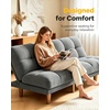 image:imageAMADA HOMEFURNISHING 65 Loveseat Sofa Convertible Futon Couch with Adjustable Backrest Ergonomic Sleeper Sofa Bed Recliner with Corduroy Fabric for Apartment Living Room Office WhiteGrey