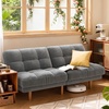 image:imageAMADA HOMEFURNISHING 65 Loveseat Sofa Convertible Futon Couch with Adjustable Backrest Ergonomic Sleeper Sofa Bed Recliner with Corduroy Fabric for Apartment Living Room Office WhiteGrey