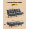 image:imageAMADA HOMEFURNISHING 65 Loveseat Sofa Convertible Futon Couch with Adjustable Backrest Ergonomic Sleeper Sofa Bed Recliner with Corduroy Fabric for Apartment Living Room Office WhiteGrey