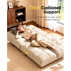 image:imageAMADA HOMEFURNISHING 65 Loveseat Sofa Convertible Futon Couch with Adjustable Backrest Ergonomic Sleeper Sofa Bed Recliner with Corduroy Fabric for Apartment Living Room Office WhiteWhite
