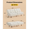 image:imageAMADA HOMEFURNISHING 65 Loveseat Sofa Convertible Futon Couch with Adjustable Backrest Ergonomic Sleeper Sofa Bed Recliner with Corduroy Fabric for Apartment Living Room Office WhiteWhite