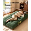 image:imageAMADA HOMEFURNISHING 65 Loveseat Sofa Convertible Futon Couch with Adjustable Backrest Ergonomic Sleeper Sofa Bed Recliner with Corduroy Fabric for Apartment Living Room Office WhiteGreen