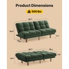 image:imageAMADA HOMEFURNISHING 65 Loveseat Sofa Convertible Futon Couch with Adjustable Backrest Ergonomic Sleeper Sofa Bed Recliner with Corduroy Fabric for Apartment Living Room Office WhiteGreen
