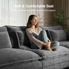 image:imageAmada U Shaped Modular Sectional Sofa 1106 Cloud Couch with Deep Seat and Chenille Fabric 5 Seater Comfy Modular Couch with 2 Movable Ottomans amp Throw Pillows for Living Room Apartment BlueGrey