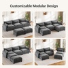 image:imageAmada U Shaped Modular Sectional Sofa 1106 Cloud Couch with Deep Seat and Chenille Fabric 5 Seater Comfy Modular Couch with 2 Movable Ottomans amp Throw Pillows for Living Room Apartment BlueGrey