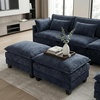 image:imageAmada U Shaped Modular Sectional Sofa 1106 Cloud Couch with Deep Seat and Chenille Fabric 5 Seater Comfy Modular Couch with 2 Movable Ottomans amp Throw Pillows for Living Room Apartment BlueBlue