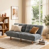 image:imageAMADA HOMEFURNISHING 65 Loveseat Sofa Convertible Futon Couch with Adjustable Backrest Ergonomic Sleeper Sofa Bed Recliner with Corduroy Fabric for Apartment Living Room Office WhiteGrey