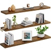 image:imageAMADA HOMEFURNISHING 354 L Floating Shelves Wall Shelves Set of 3 for BathroomLiving RoomBedroomKitchen Floating Shelves for Wall Decor with Invisible Brackets  AMFS45VRustic Brown