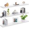 image:imageAMADA HOMEFURNISHING 354 L Floating Shelves Wall Shelves Set of 3 for BathroomLiving RoomBedroomKitchen Floating Shelves for Wall Decor with Invisible Brackets  AMFS45VWhite