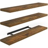 image:imageAMADA HOMEFURNISHING 354 L Floating Shelves Wall Shelves Set of 3 for BathroomLiving RoomBedroomKitchen Floating Shelves for Wall Decor with Invisible Brackets  AMFS45VRustic Brown