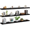 image:imageAMADA HOMEFURNISHING 354 L Floating Shelves Wall Shelves Set of 3 for BathroomLiving RoomBedroomKitchen Floating Shelves for Wall Decor with Invisible Brackets  AMFS45VBlack