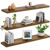 image:imageAMADA HOMEFURNISHING 354 L Floating Shelves Wall Shelves Set of 3 for BathroomLiving RoomBedroomKitchen Floating Shelves for Wall Decor with Invisible Brackets  AMFS45VRustic Brown