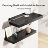 image:imageAMADA HOMEFURNISHING 354 L Floating Shelves Wall Shelves Set of 3 for BathroomLiving RoomBedroomKitchen Floating Shelves for Wall Decor with Invisible Brackets  AMFS45VBlack