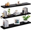 image:imageAMADA HOMEFURNISHING 354 L Floating Shelves Wall Shelves Set of 3 for BathroomLiving RoomBedroomKitchen Floating Shelves for Wall Decor with Invisible Brackets  AMFS45VBlack