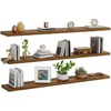 image:imageAMADA HOMEFURNISHING 354 L Floating Shelves Wall Shelves Set of 3 for BathroomLiving RoomBedroomKitchen Floating Shelves for Wall Decor with Invisible Brackets  AMFS45VRustic Brown