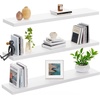 image:imageAMADA HOMEFURNISHING 354 L Floating Shelves Wall Shelves Set of 3 for BathroomLiving RoomBedroomKitchen Floating Shelves for Wall Decor with Invisible Brackets  AMFS45VWhite