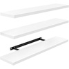 image:imageAMADA HOMEFURNISHING 354 L Floating Shelves Wall Shelves Set of 3 for BathroomLiving RoomBedroomKitchen Floating Shelves for Wall Decor with Invisible Brackets  AMFS45VWhite