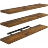 image:imageAMADA HOMEFURNISHING 354 L Floating Shelves Wall Shelves Set of 3 for BathroomLiving RoomBedroomKitchen Floating Shelves for Wall Decor with Invisible Brackets  AMFS45VRustic Brown